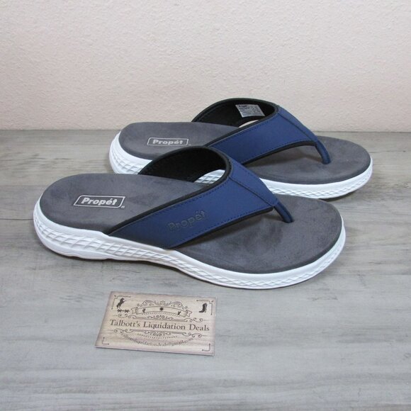 Propet Women's 10X(2E) Travelactiv FT Flip Flop Sandals - Navy - Picture 1 of 4